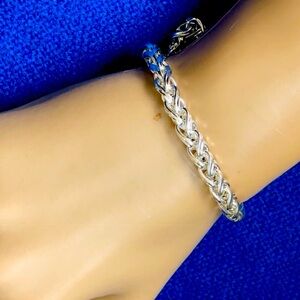 8 1/4" long sterling silver braided bracelet anklet 925